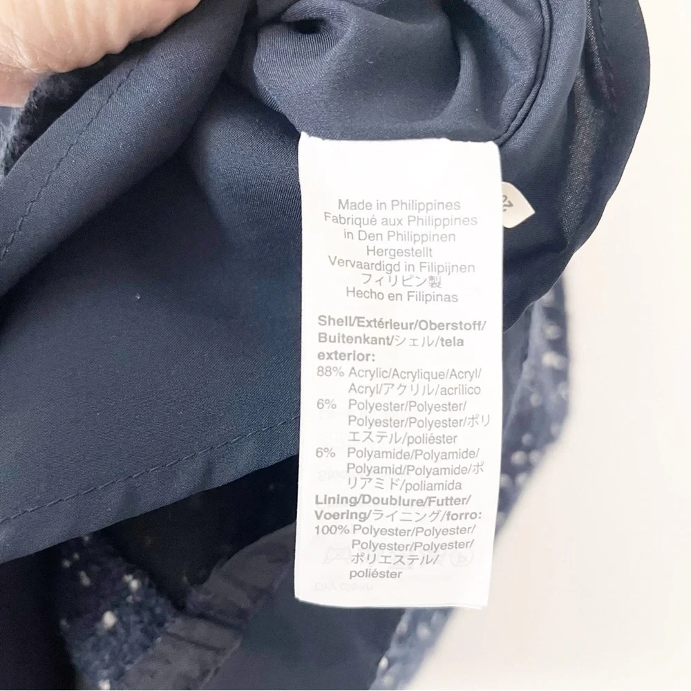 J.Crew Navy Tweed Sleeveless Spotted Texture Retro Fit & Flare A-Line Dress